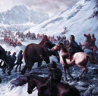 Hannibal tkel az Alpokon